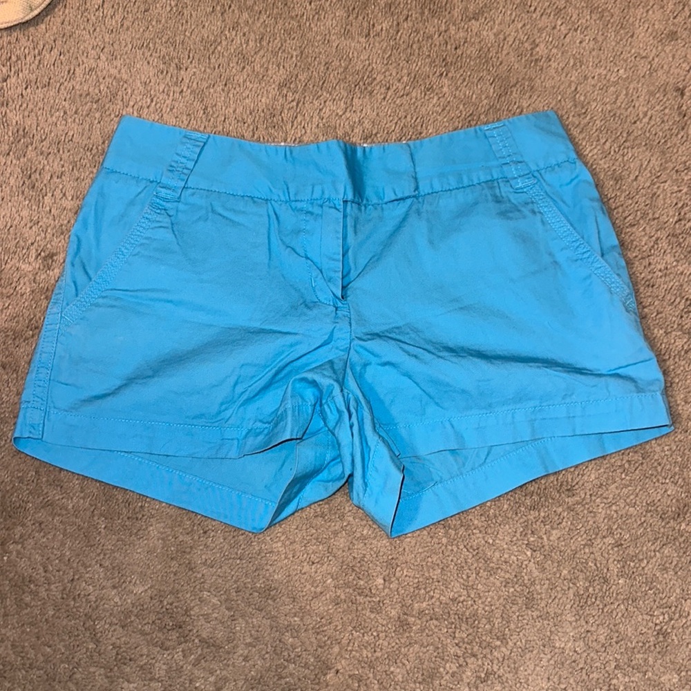 Teal size 4 J. Crew chino short with 3 inch inseam